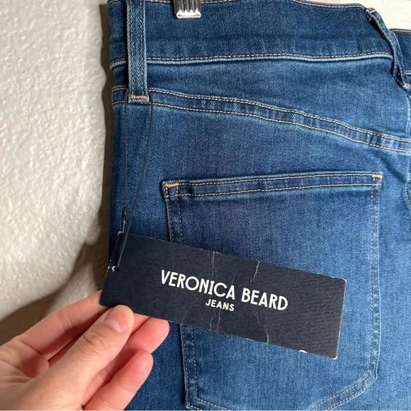 NWT Veronica Beard Beverly Skinny Flare High Rise jean in Bright Blue 31 - Picture 9 of 14